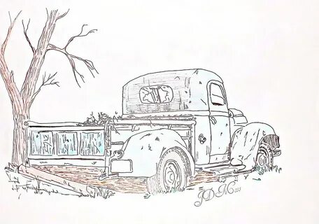 Rusty Old truck Drawing by Janet Moss Fine Art America