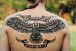 American Eagle Back Tattoo - wholesalesalamanderch98664