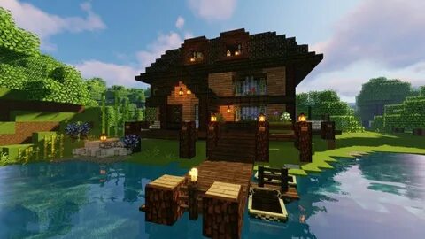 minecraft lakeside rustic cabin Rustic cabin, House styles, 