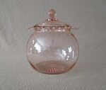 Pink Adam Candy Jar With Lid 2½" Tall Pottery & Glass Jeanne