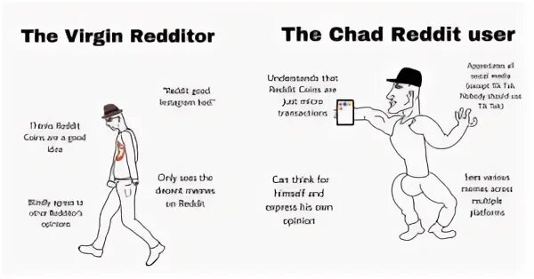 The Virgin Redditor the Chad Reddit User Appreciates All Und