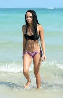 ZOE KRAVITZ in Bikini on the Beach in Miami - HawtCelebs