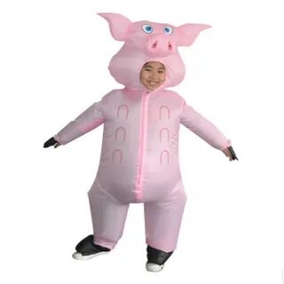 Надувной костюм розовой свинки, платье для взрослых и детей,