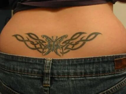 Tramp stamp butterfly girl tattoos 3d Tattoo design picture 