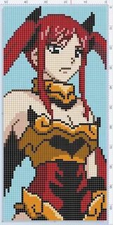 Erza Scarlet Minecraft pixel art, Anime pixel art, Pixel art