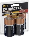 Duracell Coppertop D Alkaline Batteries 1.5 Volt 4 Each Hous