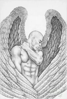 Black Male Angel Drawing by Dawn Rosendahl Fine Art America
