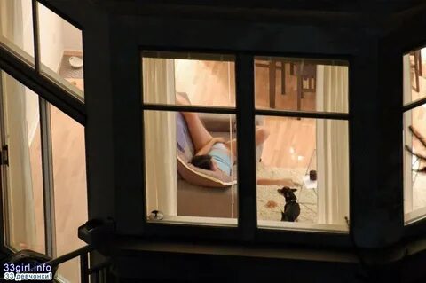 Hidden camera through the window-Girl masturbates at home-Naked