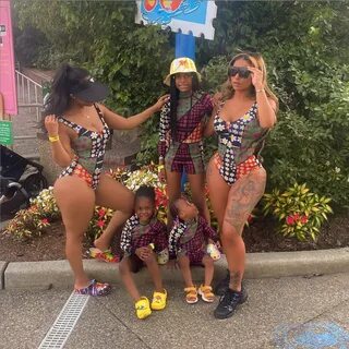 Alexis Skyy and Her Daughter Alaiya Sport Matching Swimsuits