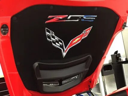 C7 Z06 Corvette Stingray Premium AirBrushed Hood Liner - Red