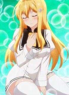 Safebooru - 1girl arisugawa reiko blonde hair closed eyes hi