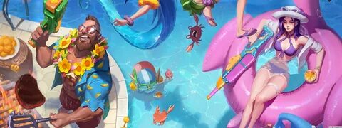 LOL) League of Legends : Pool Party Zoe with Caitlyn & Gangp