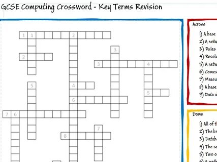 GCSE Computing Keyword / Key Term Revision - Crossword & Pic