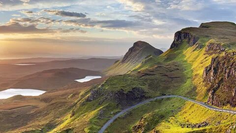 Обои Восход, Quiraing, остров Скай, Шотландия, Великобритани