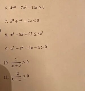 Solved 6. 4x3 - 7x2 - 15x 0 7. x3 + x² - 2x 0 8. x3 - 9x Che