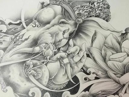 Drawing of Ganesha by Kob #ganesha #tattoodrawing ศ ล ป ะ เ 