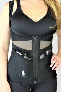 Black Zipper Tank Corset Holster Concealed carry women, Cors