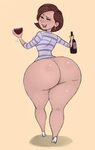 Xbooru - beverage big ass bottom heavy bottomless clothed cl