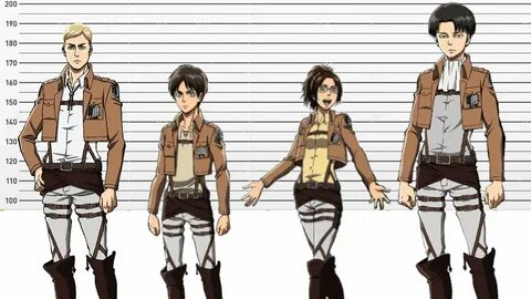 Shingeki no Kyojin Characters Height Comparison - Comparació