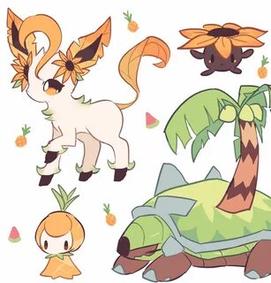 charamells on Twitter: "Grass pokemon in summer. " Cute poke