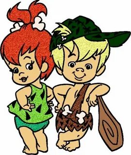 Glitter Graphics graphic Flintstone characters, Pebbles and 