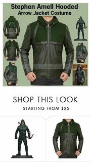 Green Arrow Costume Jacket Stephen Amell Hooded Jacket at Fa