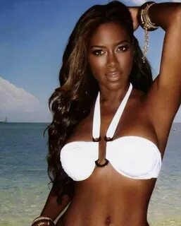 Kenya Moore all white bikini Girl model, White bikini, Afric