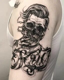 Pomade skull 🤔 Done at @bk.inkstudio Black tattoos, Tattoos 