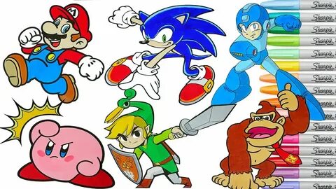 Super Smash Bros Coloring Book Pages Mario Sonic Toon Link M