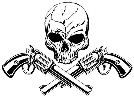 Skull And Crossed Guns Tattoo - Фото база