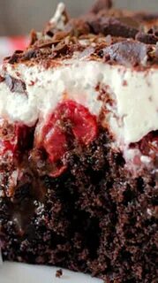 Black Forest Poke Cake. Cake recipes, Desserts, Chocolate ca