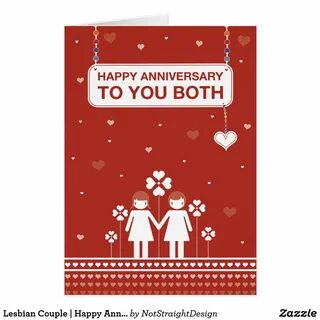 Lesbian Couple Happy Anniversary Card Zazzle.co.uk Anniversa