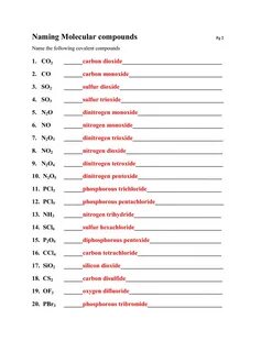 32 Naming Compounds Practice Worksheet - support worksheet