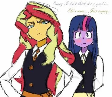 Canterlot Academia - Sunset and Twilight by angeltorchic on 