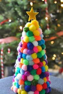 Pom Pom Christmas Tree craft for kids Christmas crafts, Chri