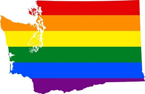 Lgbt Flag Map Of Washington Clipart - Full Size Clipart (#30