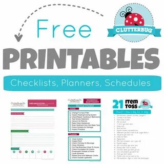 Free Printables from ClutterBug - Cleaning, Decluttering, Or