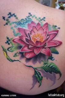Lily pad Lotus flower tattoo design, Flower tattoo designs, 