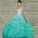 Mint Green Turquoise Quinceanera Dresses Ball Gown 2016 Ruch