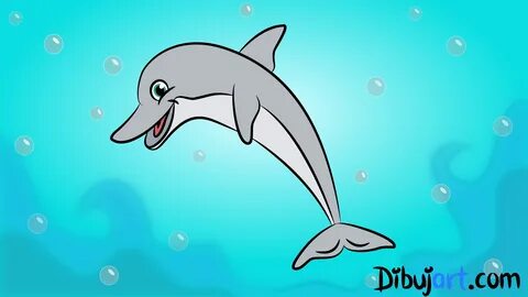 Cómo dibujar un Delfín -dibujo para niños dibujart.com