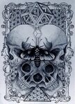 Artist unknown #skulls #moth #geometry #drawing #illustratio