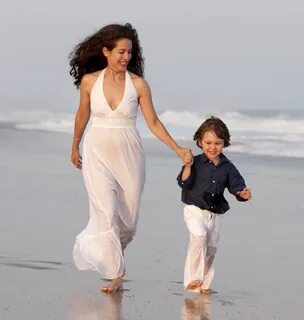 Mother and son walking on the beach Deborah Kalas Portrait P