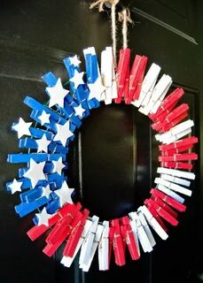4th of July Clothespin Wreath Christmas wreaths diy easy, Pa