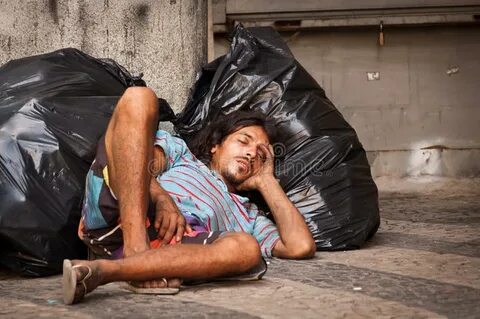 Homeless Man Sleeping on a Bench Editorial Stock Photo - Ima
