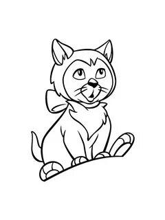 Раскраски кошки и котята - распечатать в формате А4