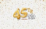 Скачать обои 45th Happy Birthday, 3d balloons letters, Birth