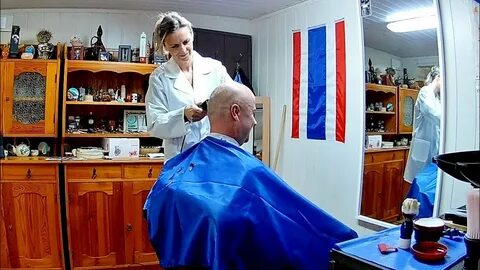 Sexy lady barber shaved head part 1 💈 😉 - YouTube