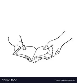 Sketch hands holding book hand drawn isolated Vector Image