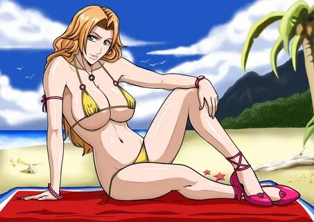 beach bikini bleach jpeg artifacts matsumoto rangiku swimsui