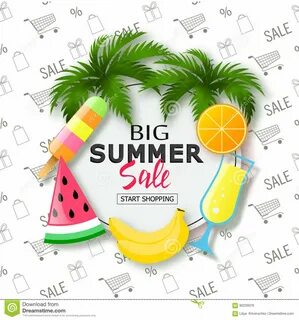 Big Summer Sale Banner. Exotic Tropical Background with Place for Text, Flowers,